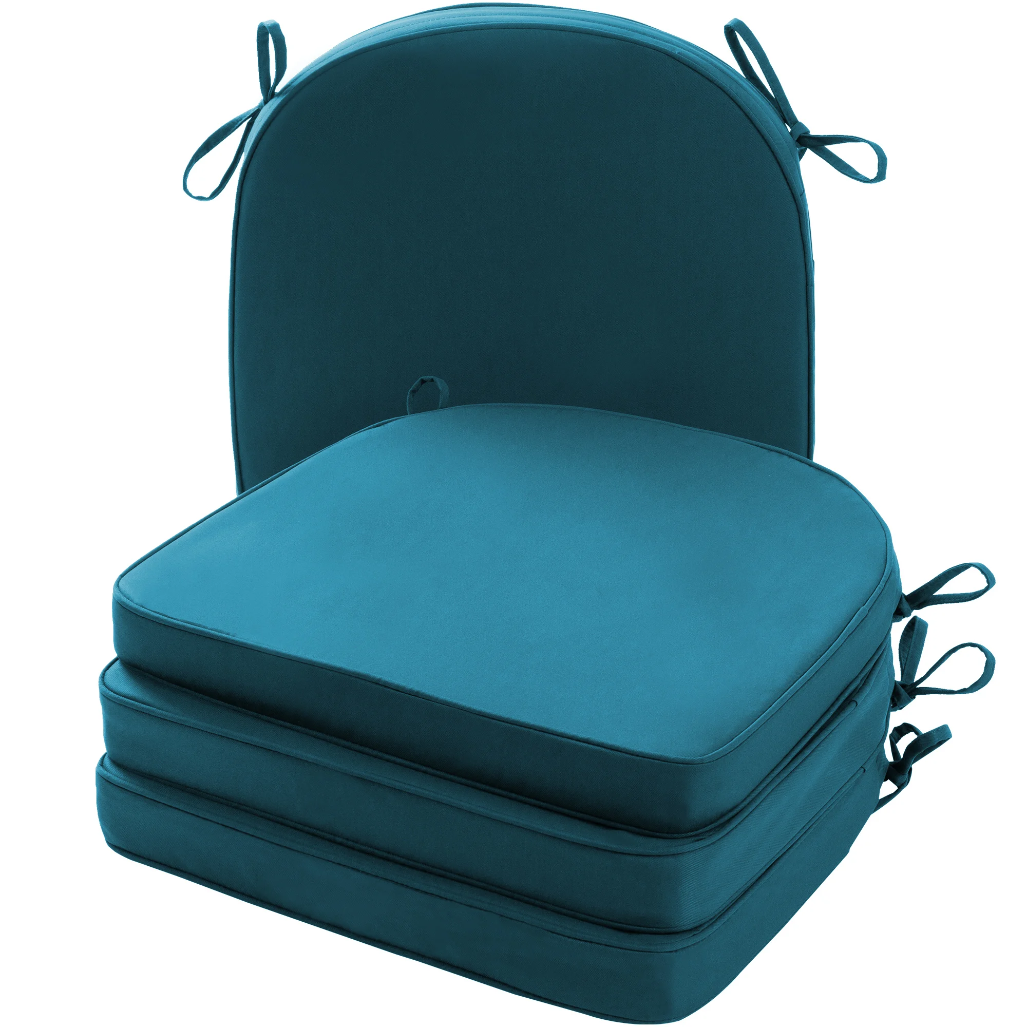 4pc, Outdoor Chair Cushion, Removable Strappy Outdoor Chair Cushion, Rounded Corner Cushion, 17in*16in*2in