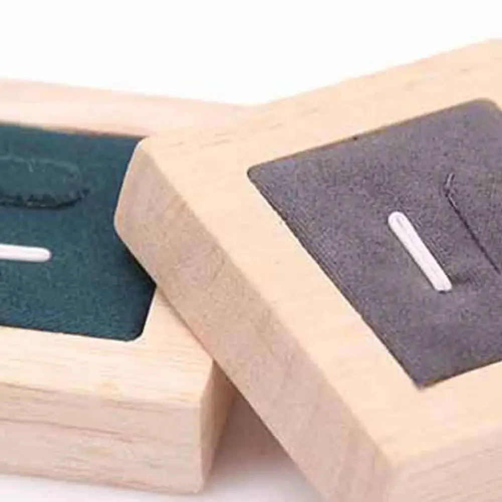 Ring Holder Case Wooden Jewelry Show Props Ring Display Rack Solid Color Earrings Rings Organizer Counter Jewellery Prop