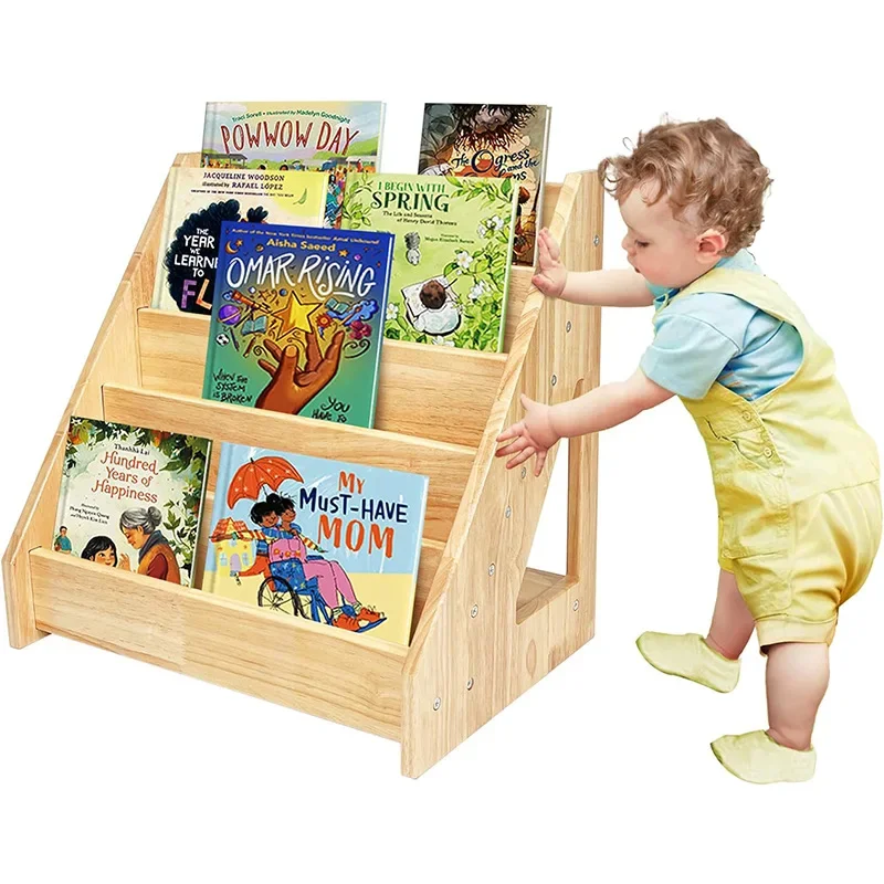 

Children's bookshelf desktop children's book finishing rack stepped children's book storage rack