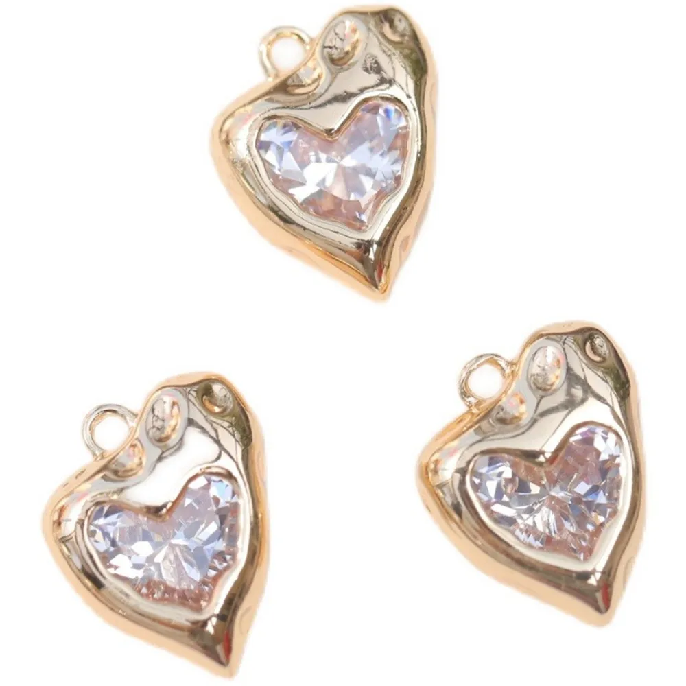 

2 шт. 13,5x17 мм, настоящее золото с медным покрытием, абстрактные нерегулярные подвески с микроинкрустацией цирконом, позолоченные ювелирные аксессуары «сделай сам»