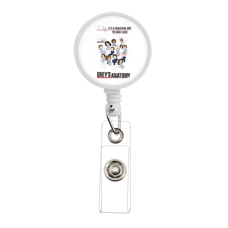 New Grey's Anatomy TV Show Retractable Doctor Nurse Badge Reel Fashion Cartoon Cute Students ID Card Badge Holder
