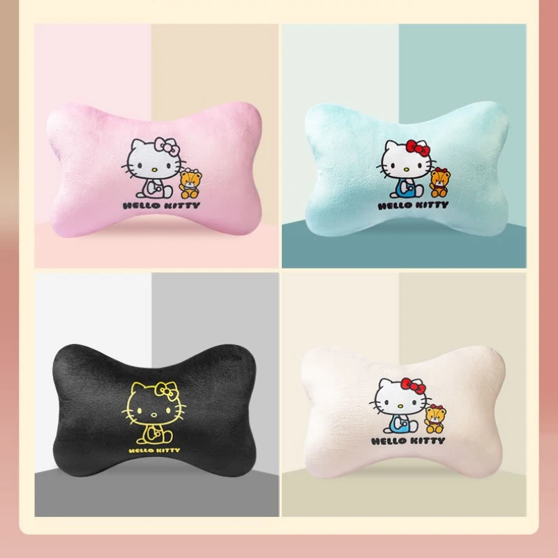 

Kawaii Sanrio Car Headrest Pillow Hello Kitty Cartoon Car Neck Pillow Four Seasons Universal Cute Car Interior Accessories Gift