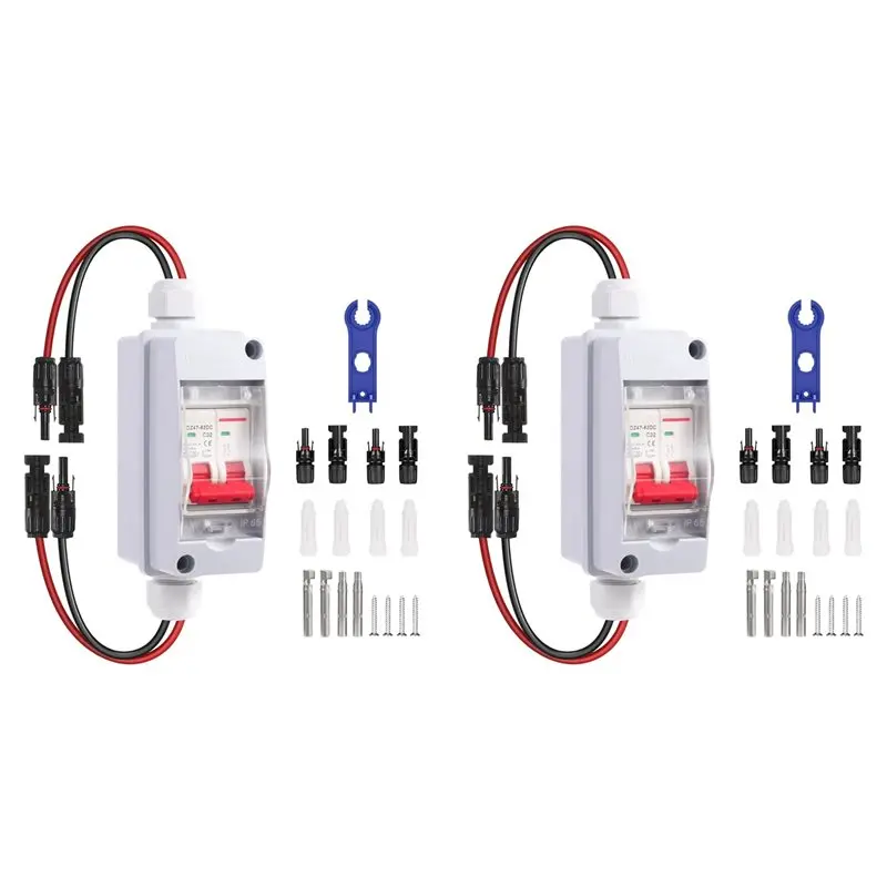 

AB41-2X Solar Panel Disconnect Switch DC 500V Solar Circuit Breaker Box 32Amp IP65 Miniature Circuit Breaker Solar PV