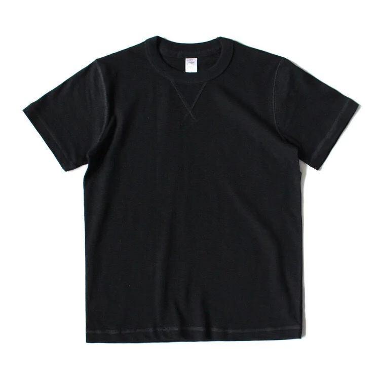 

Retro American e round Ne ort Sve T-irt Men's Heavyweight Bamboo Cotton Pure Cotton Casual Sle Summer Breat...