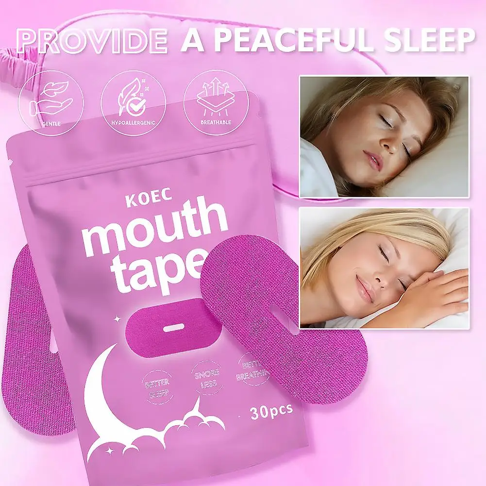 

30pcs Breathable Mouth Tape Anti Snoring Sleep Strips Adhesive Tape Sleep Accessories for Women Men Improving Sleep
