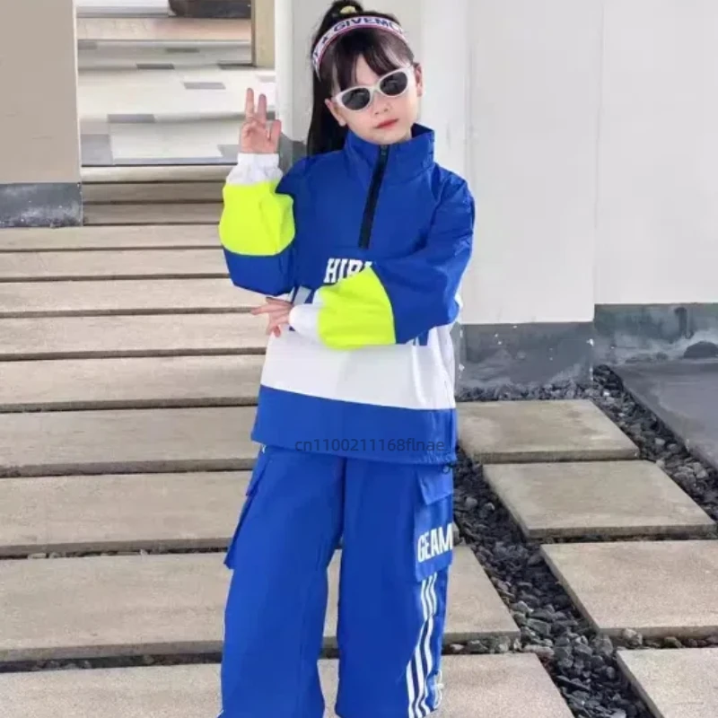 Ensemble de danse de rue pour enfants, veste de marque tendance pour enfants, défilé de mode personnalisé pour filles, robe de spectacle Hip Hop pour garçons