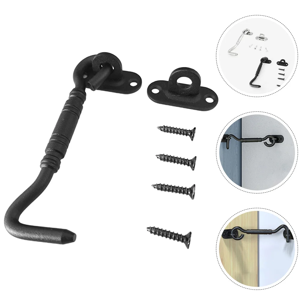 

1Set Barn Door Lock 201 Stainless Steel Hook and Eye Latch Security Door Latches Hook Latch Bathroom Lock Latches and Locks