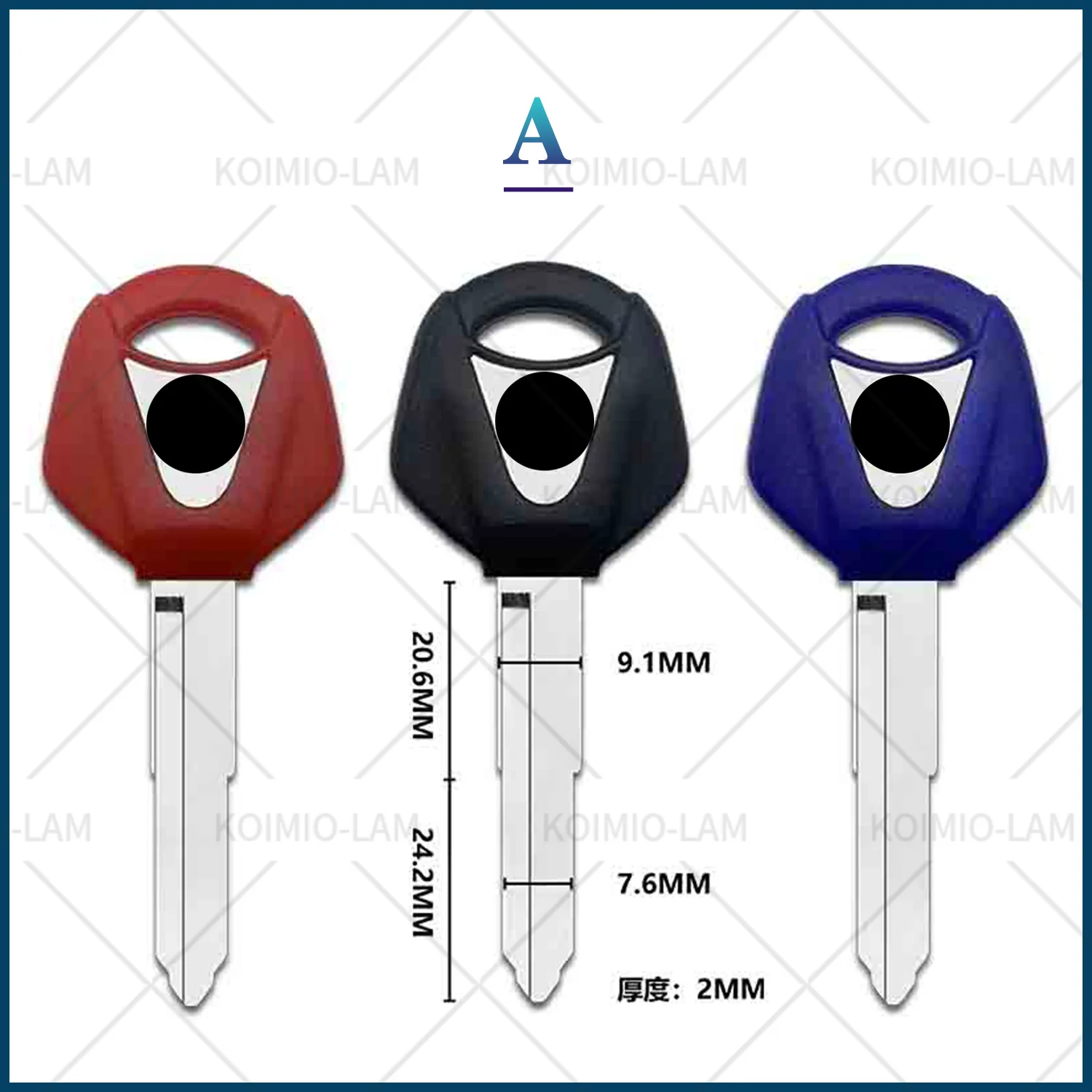 Passend für Yamaha YZF R1 R1M R1S R6 R6S TMAX TDM FZ1 FZ6 FZ8 XT660 XJR FJR 1300 XJ6 FZR250 FZR400 Motorrad Ungeschnittener Schlüsselrohling – Detail 3