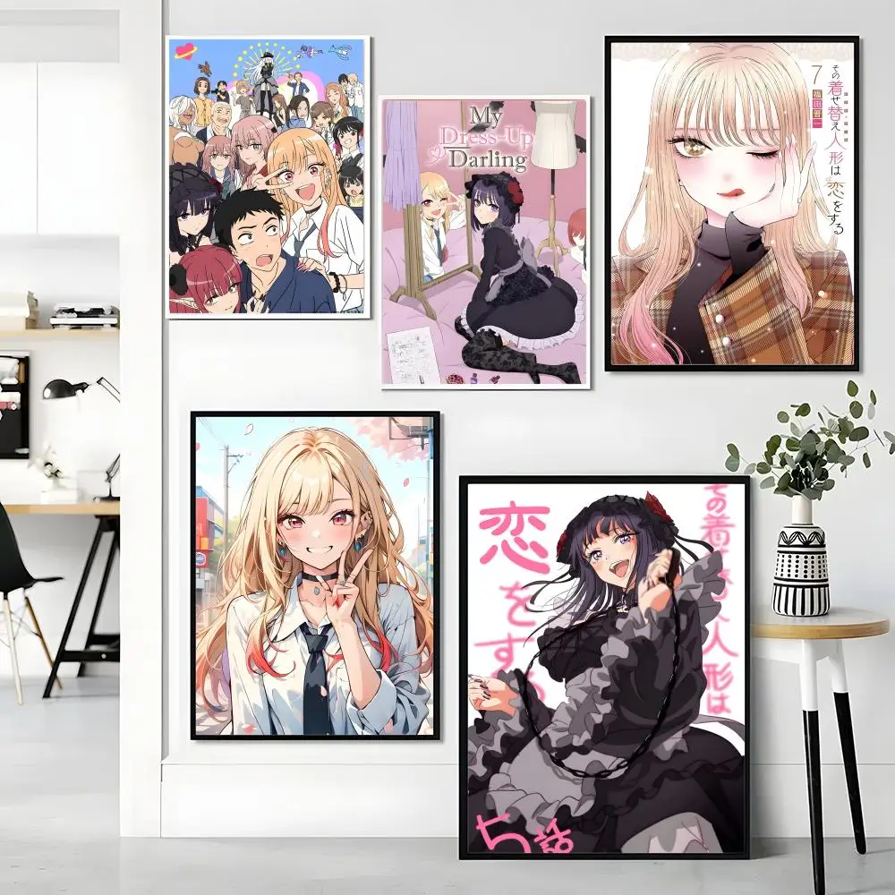 My Dress Up Darling Anime-Poster, Premium-HD, selbstklebende Wanddekoration – zum Abziehen und Aufkleben, rückstandsfrei