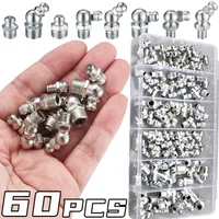 Kit de ajuste de grasa métrica, 60 uds., 9 tipos de grasa hidráulica de Metal galvanizado, surtido Zerk, M6 M8 M10, boquilla de combustible para vehículo