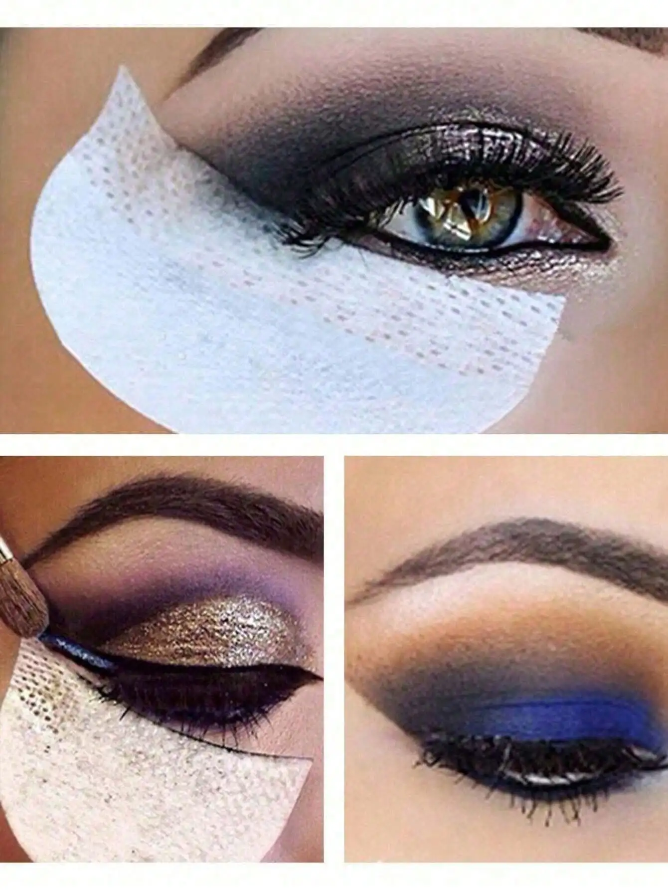 50 pezzi di carta monouso per ciglia innestate, isolamento e ombretto per eyeliner europeo-americano
