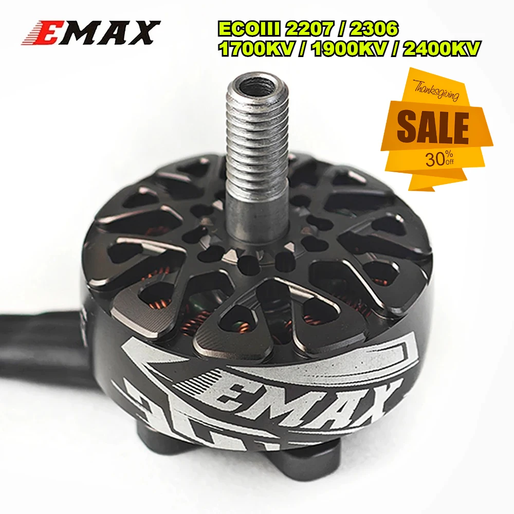 

New EMAX ECOIII 2207 2306 1700KV/ 1900KV/ 2400KV 3-6S Brushless Motor Compatible 5.5inch Propellers for RC FPV Racing Drone
