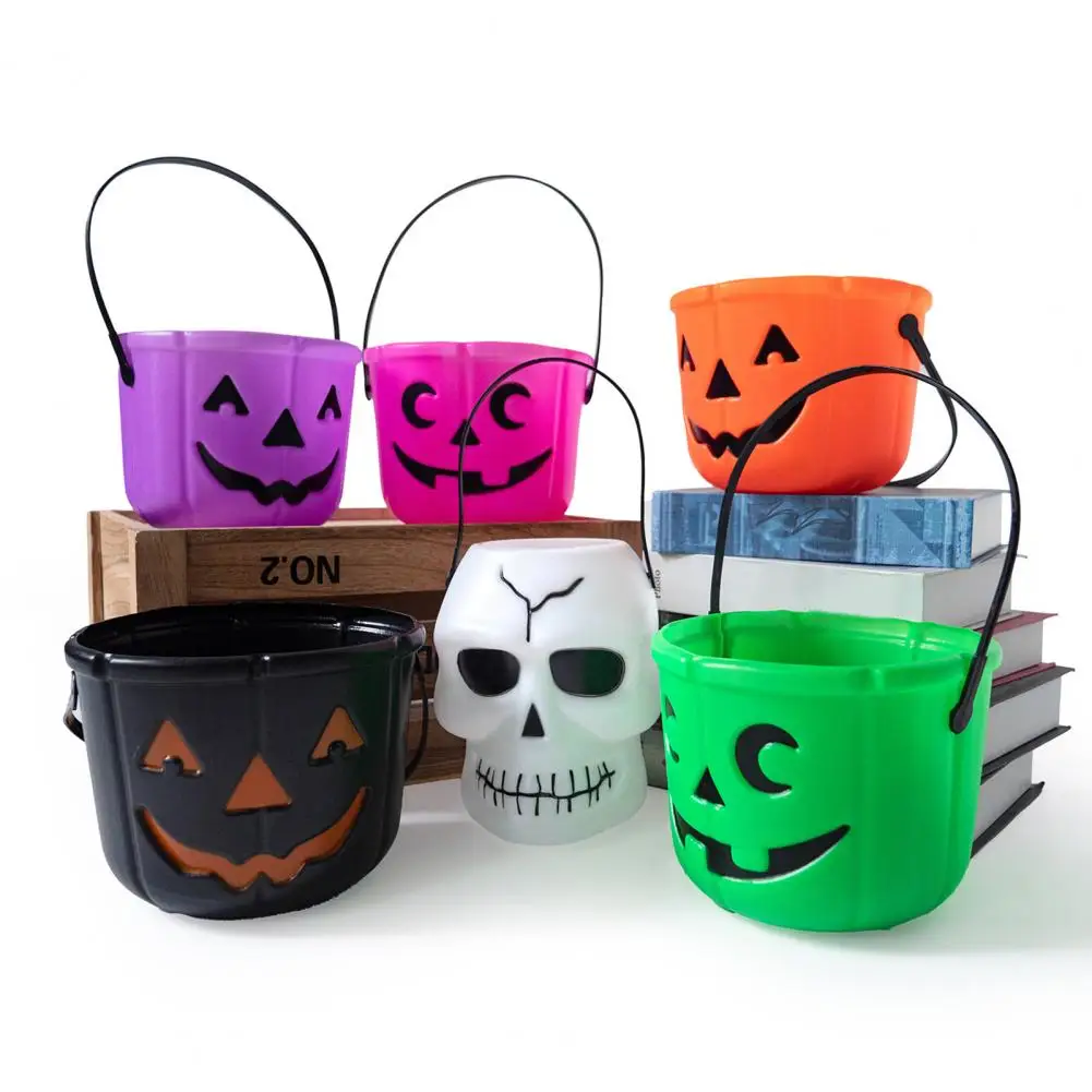 Pumpkin Decor Halloween Candy Bucket Pumpkin Skull Trick or Treat Decoration for Kids Party Festive Pumpkin Candy for Halloween