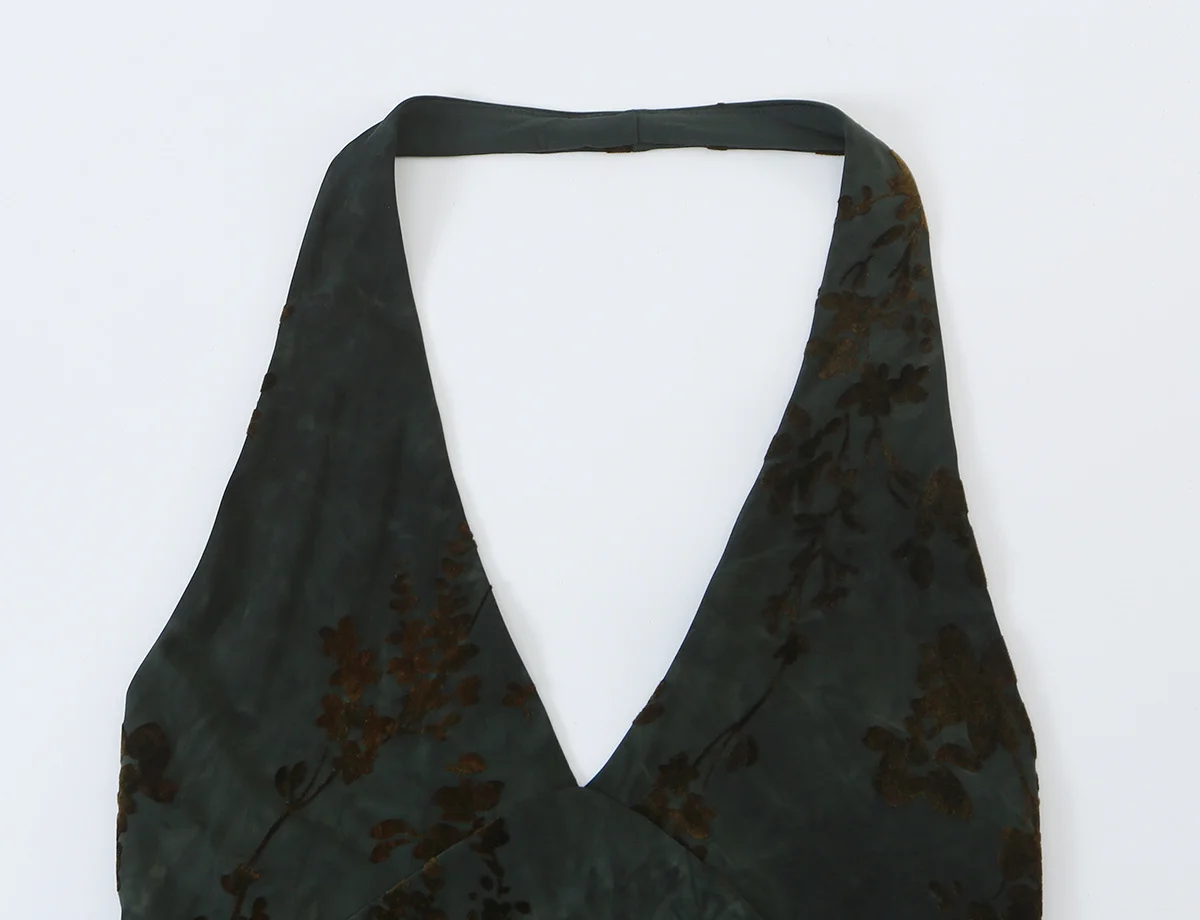 Sexy Rückenfreie Damenkleider mit Halskragen, Modische Ärmellose Bedruckte Kleider, Elegante Schicke Sommer-Bürokleider – Detail 6
