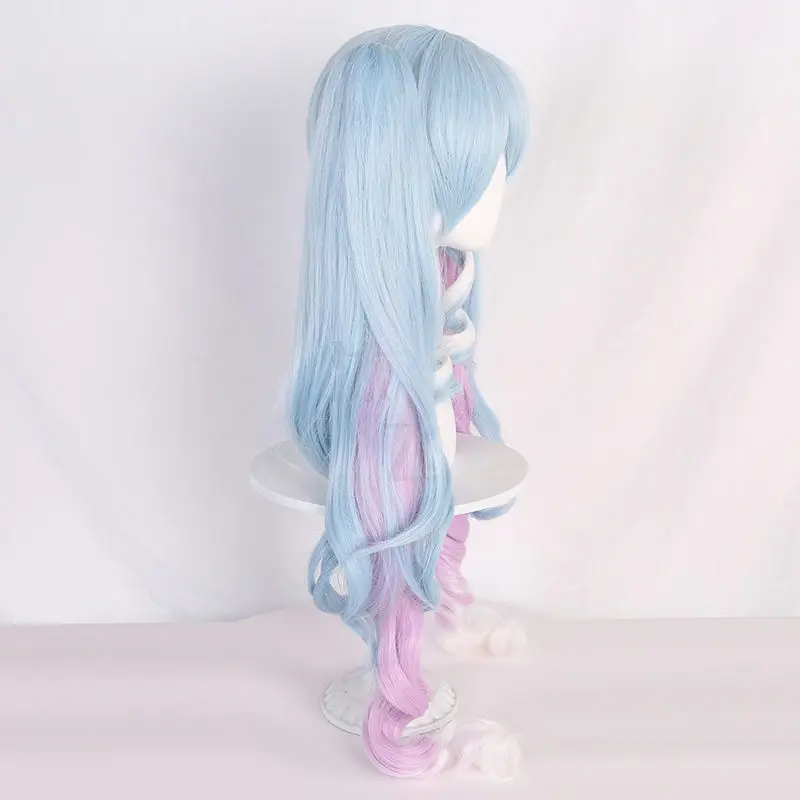‌ Hatsune Miku Snow Miku cosplay pruik - kleurverloop kanten voorkant, anime karakter haar, lang gemengd kleur haarstukje