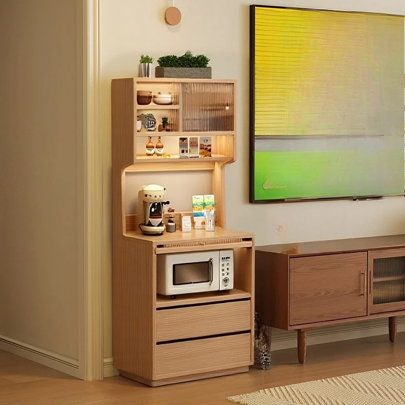 DSA side cabinet integrated wall cabinet living room storage coffee solid wood color side tea cabinet