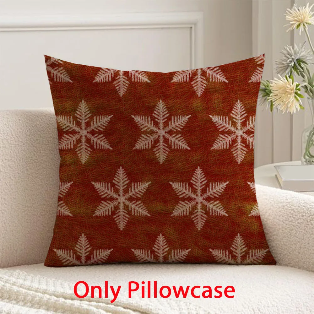 

red Christmas Pillow cover winter Snowflake pattern decorative 45x45 cushions cover for New Year pillow case