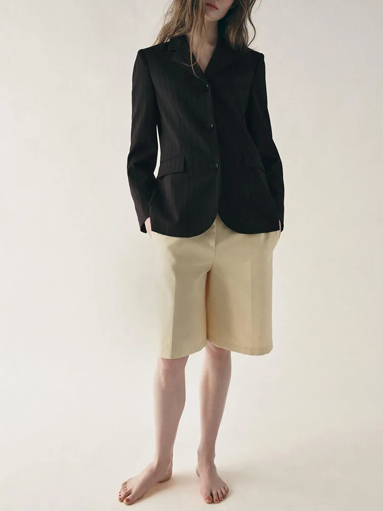 

mat Striped Long Sve Turn-down Collar Women's Suit Jaet New Arrival Spring Season Commute Sle Slim Fit Regular ...