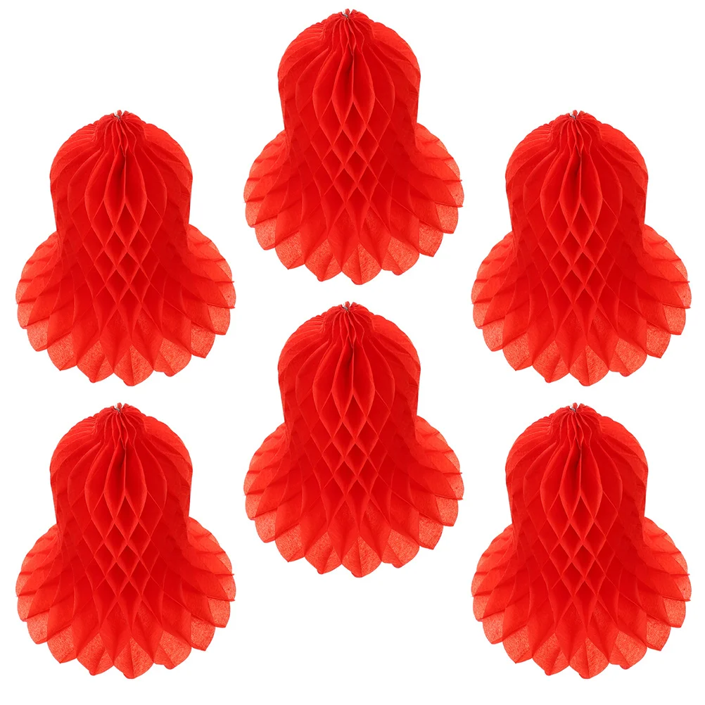 6 قطع من أجراس التعليق الورقية على شكل قرص العسل، ديكورات مميزة لخلفية الحفلات، دعائم صور لحفلات الزفاف وحفلات استقبال المولود الجديد