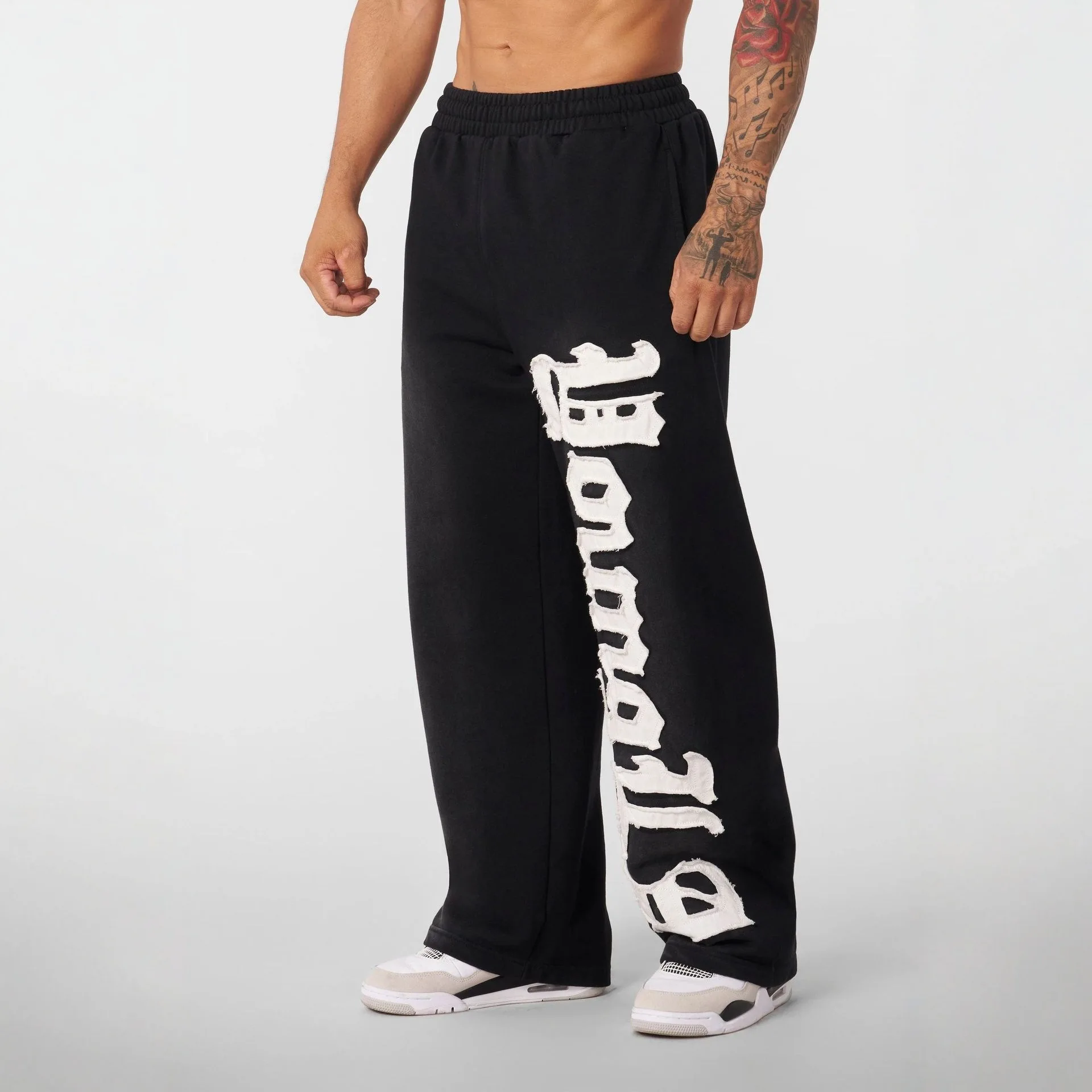 

2026 Young American trendy sweatpants collaboration anime joggers cotton terry print wide-leg casual pants hip-hop street pants