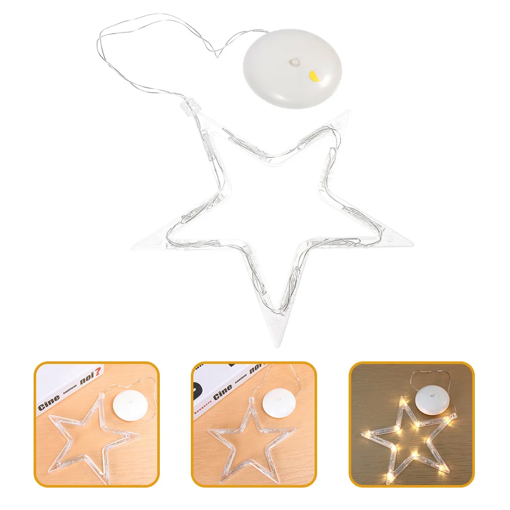 6 قطعة كوب شفط معلق أضواء النجوم نافذة الديكور أضواء عيد الميلاد داخلي حفلة عيد ميلاد الزفاف خلفية ملونة #6