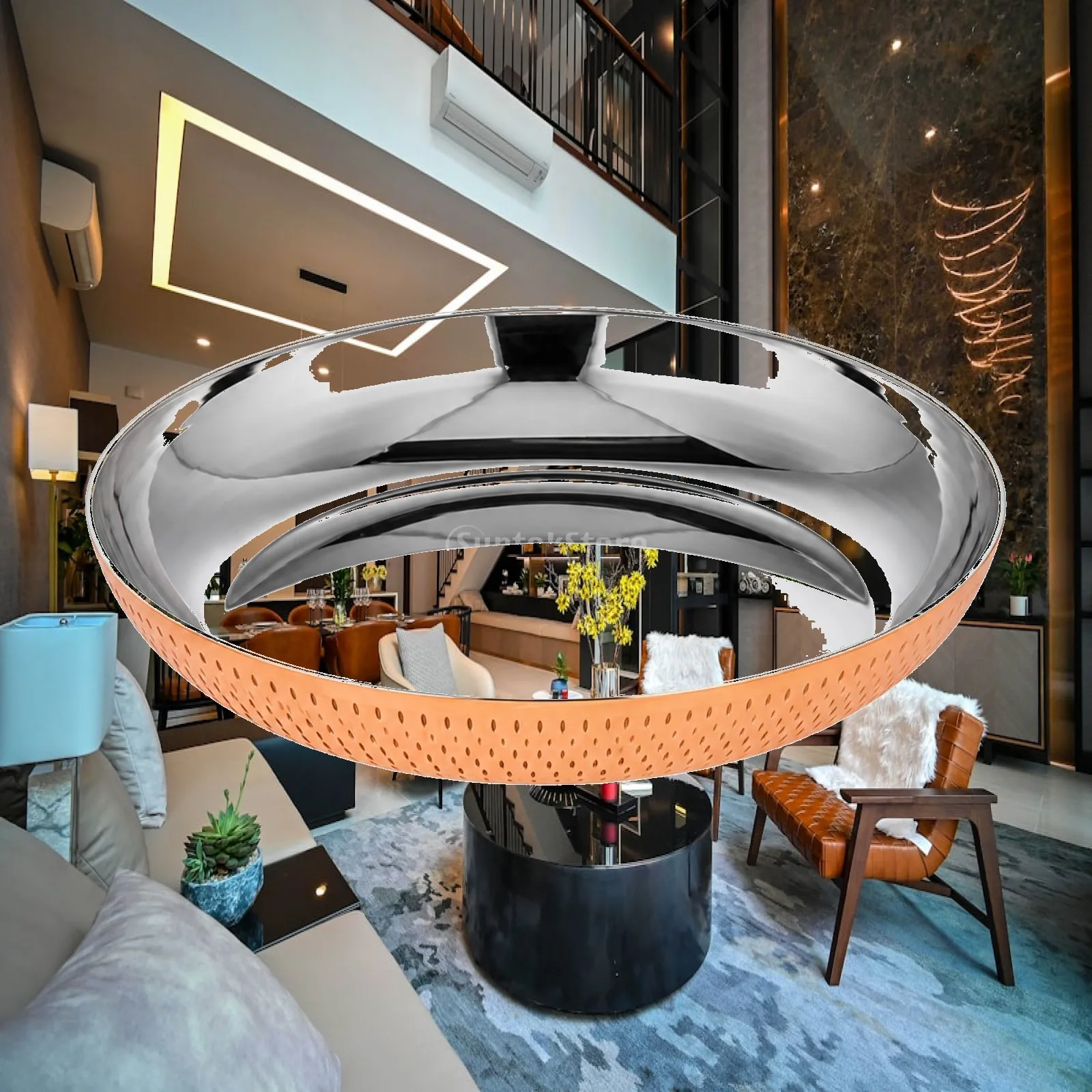 304 Stainless Steel Oval Food Tray Hammered Design Serving Plate for Catering Shared Meals