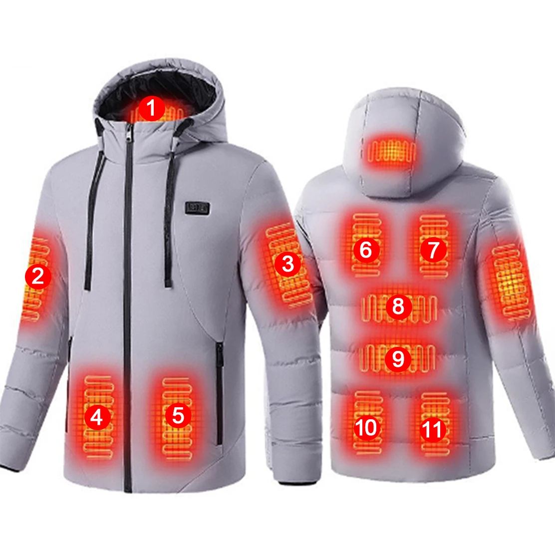 Verwarmde Jas Voor Mannen 11 Gebieden Verwarmde Jas Voor Vrouwen Elektrische Verwarming Vest Usb Verwarmde Jas Body Warmer Verwarmde Donsjack