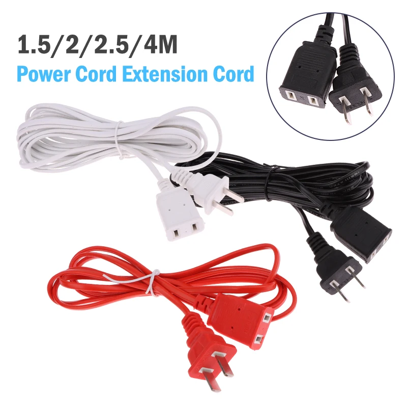 1.5/2/2.5/4M Power Cord Extension Male Extension Cord 2 Pin With On/Off Switch Button Cables Wire-Homeclub