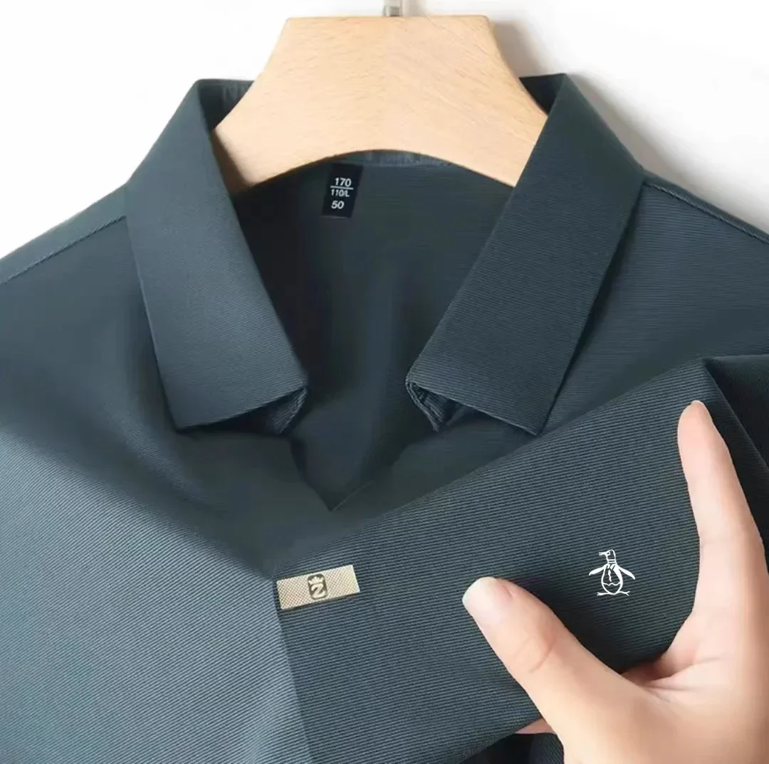 Men's Golf Polo Shirt Design Short Sleeved Top Summer Ice Silk Comfortable Casual Solid Color Luxury Brand Men's Golf Clothing