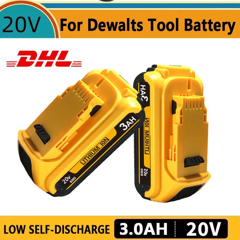 3.0Ah for Dewalt original 20V rechargeable tool battery DCB200 DCB201 DCB206 For Dewalt 18V 20V tool
