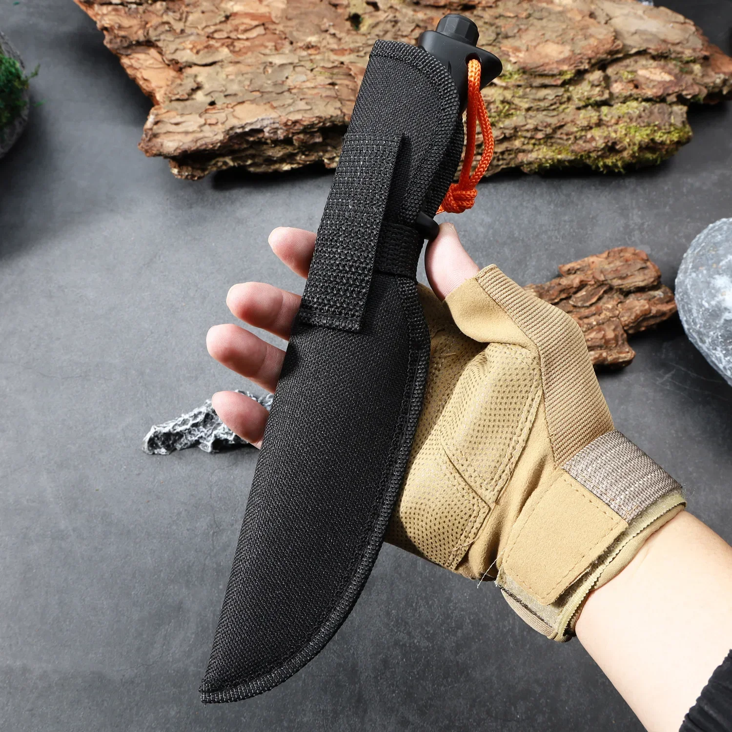 3CR13 Stainless Steel Sharp Fixed Blade Knife ABS Handle Outdoor Tactical Hunting Survival Knife Hand Tool For Camping Nylon Bag image 5