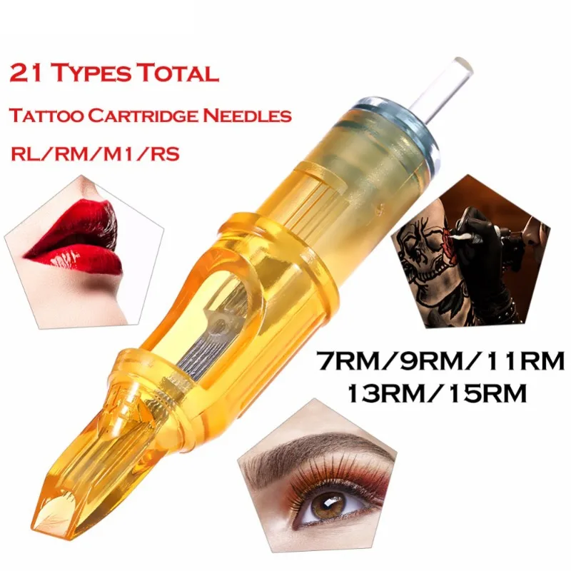 

10pcs Newest Disposable Sterilized Tattoo Cartridge Needles For Semi-Permanent Makeup Tattoo Gun Machine 7RM/9RM/11RM/13RM/15RM