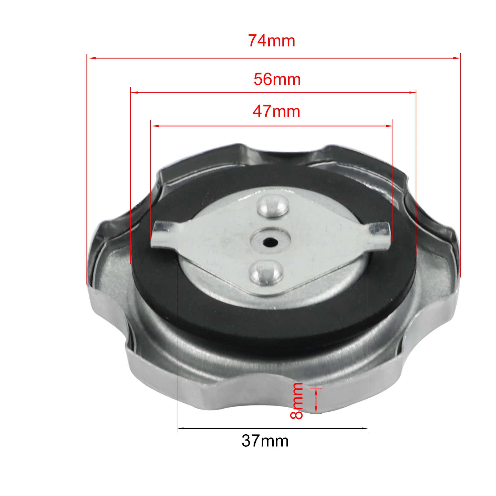 Chrome Fuel Gas Cap Fuel Tank Cap For Honda 4HP-13HP Small Engine GX120 GX160 GX200 GX240 GX270 GX340 GX390 17620-ZH7-013