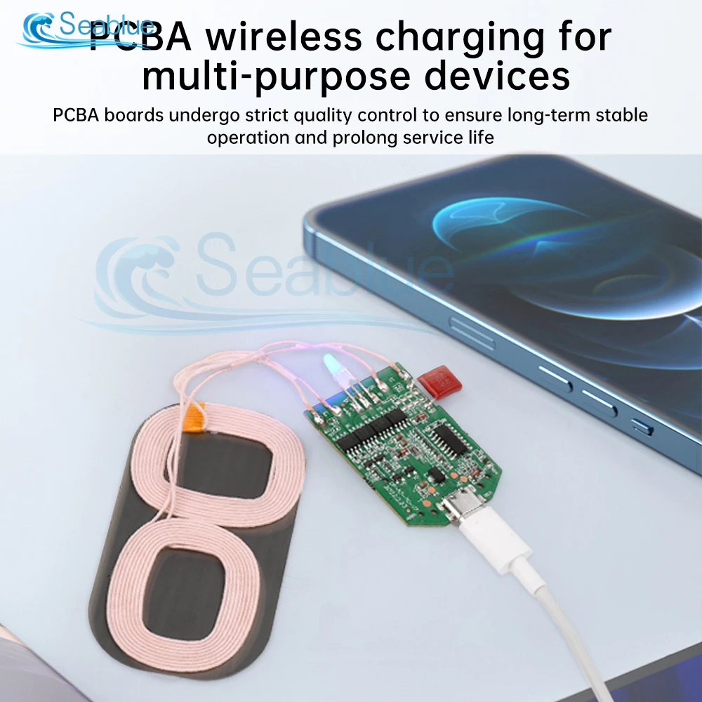 5V 9V 12V 5/10/15W Qi Standard Wireless Charging DIY Coil Receiver Module Circuit Board Wireless Charging Coil for Smart Phone