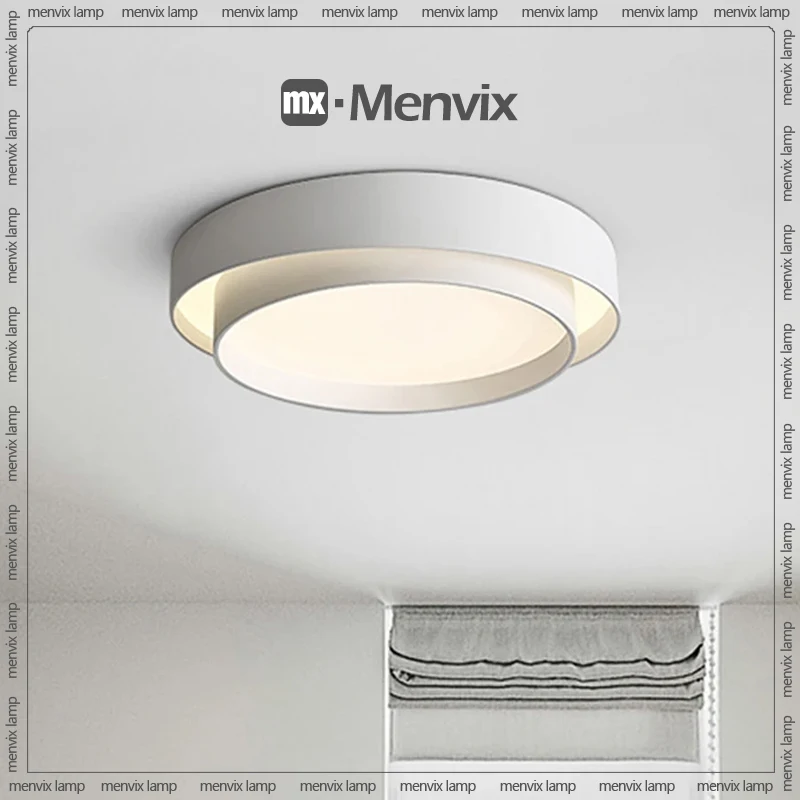 Imagem -02 - Menvix-modern Led Luzes de Teto Branco Preto Sala de Estar Quarto Jantar Lâmpada Interior Redondo Luminárias Quadradas