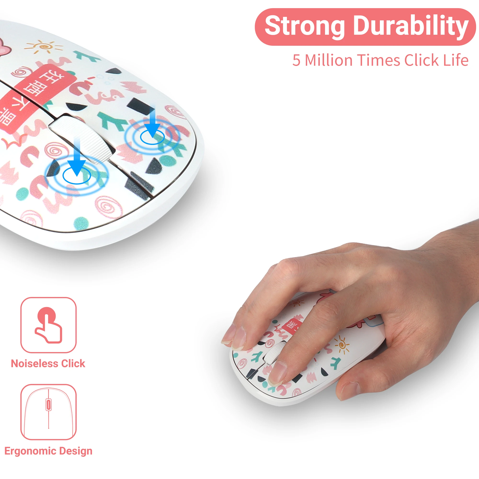 Bluetooth Mouse Light Weight Portable Cute Mini Mause Wide Compatiable PC Laptop Mobile Phone Office Use Computer Study Mice