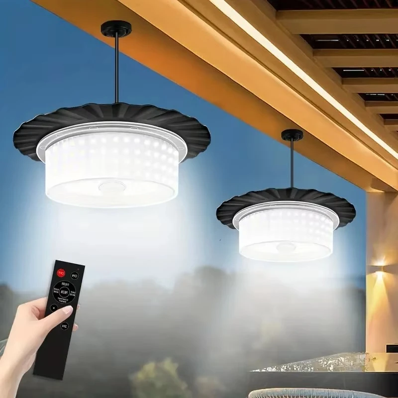 Solar Shed Light Outdoor Indoor, 244 LED Motion Sensor Pendant Lamp , IP65 Waterproof Solar Light for Shed Gazebo Hanging Lamp