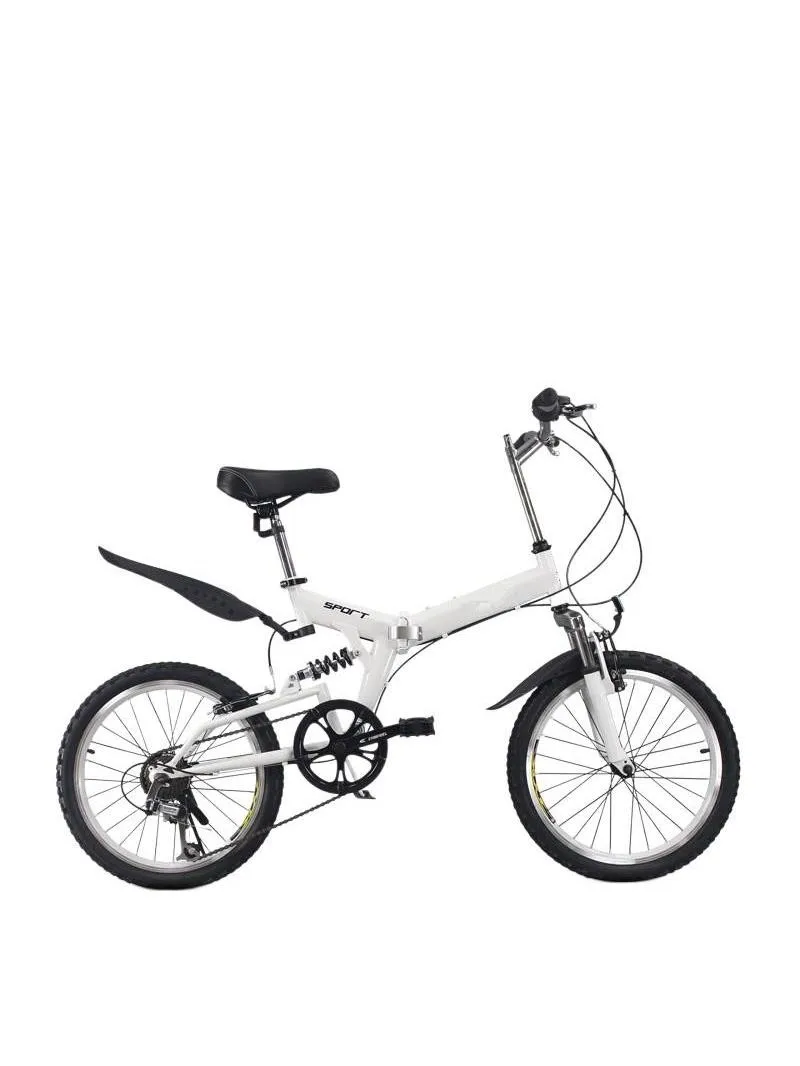 AliExpress MDUG WolFAce 20 Inch Variable Speed Foldable Bicycle Carbon Steel V Brake Adult Road Bicycle With Fender Portable Scooter