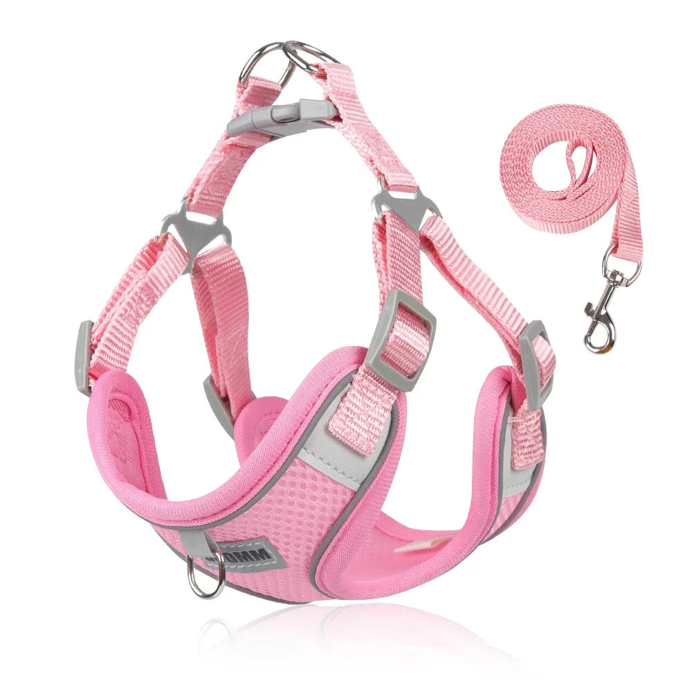Reflective Dog Harness And Leash Set For Small And Medium Dogs_voghion.com