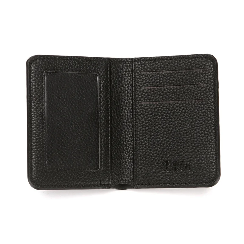 PU Leather Men Wallet Thin Small Credit Card Holder Lychee Pattern Coin Purse
