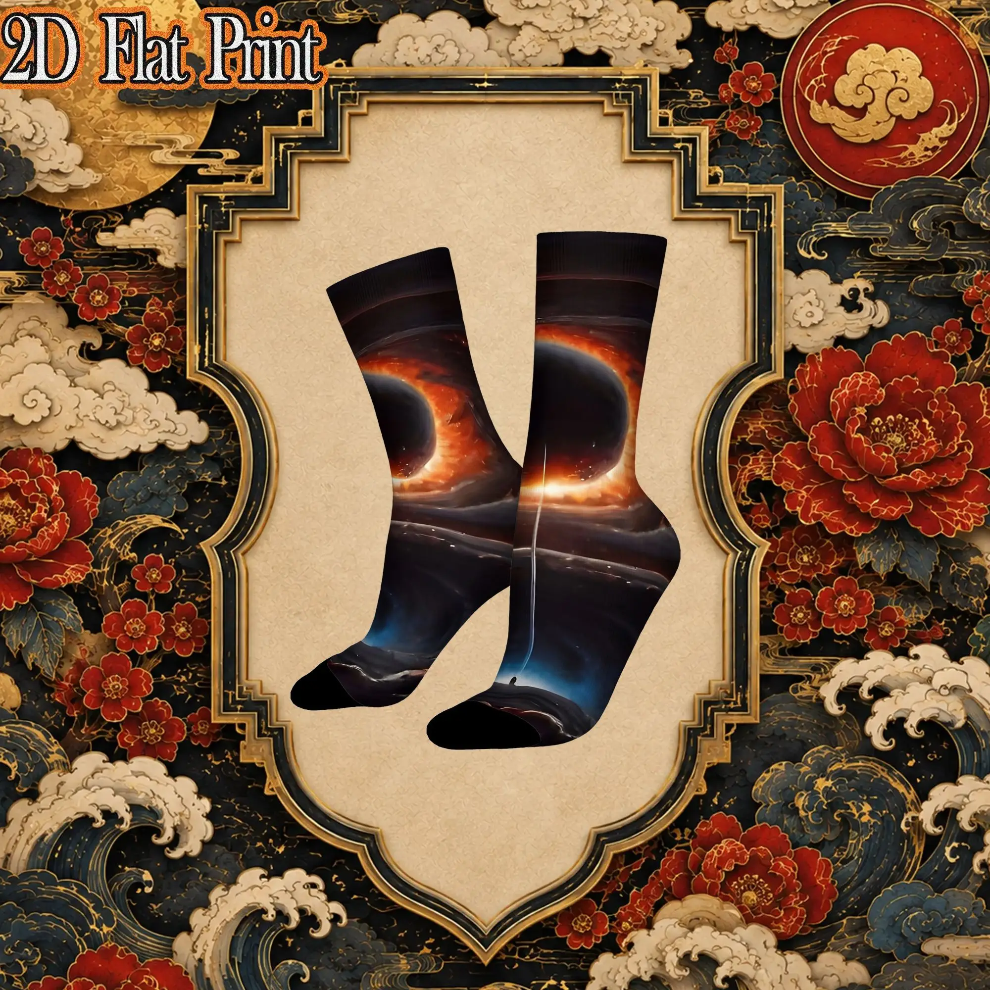 Black Hole In Space Apron Funny Men's compression Socks Unisex items Crew Sock Cycling socks