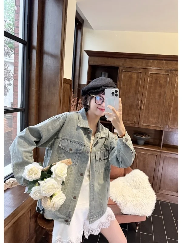 

plus Size Casual Denim Jaet MoNvKiKiPlus Big Code Slimming Leisure Outerwear for plus Size Women Breathable Cotton Polyeste...