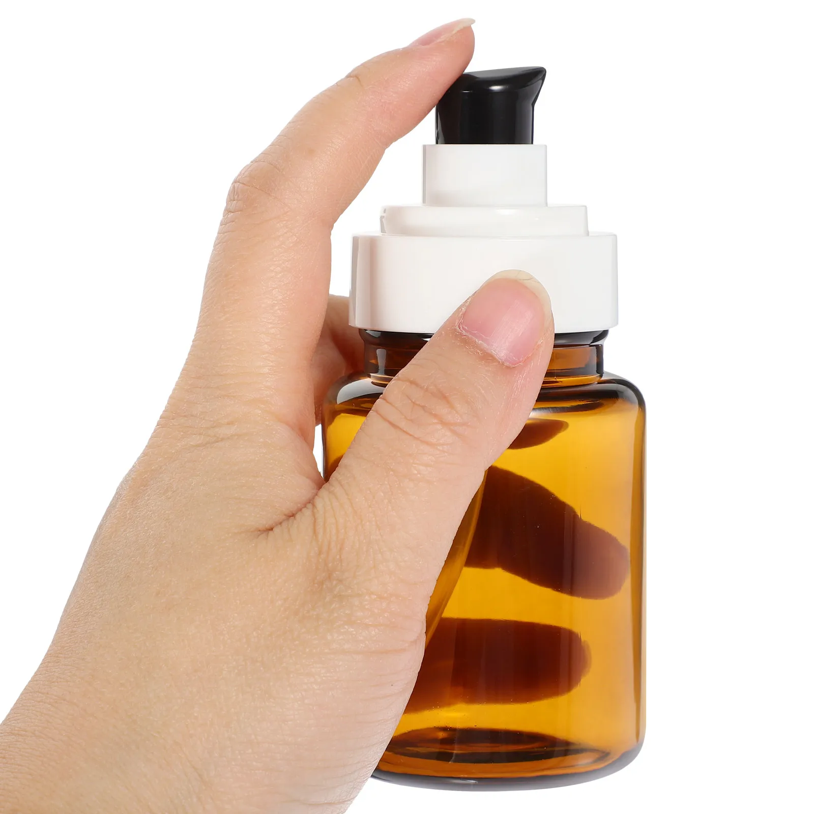 

3pcs 100Ml Brown Portable Pump Bottles For Essential Oil Liquid Eco-Friendly Travel Size Refillable Glass Bottles