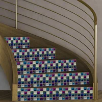 10pcs Iridescent Mosaic Peel and Stick Tile Stickers Self-Adhesive 3D Wall Decals for Kitchen Bathroom Backsplash Easy to Cut 5