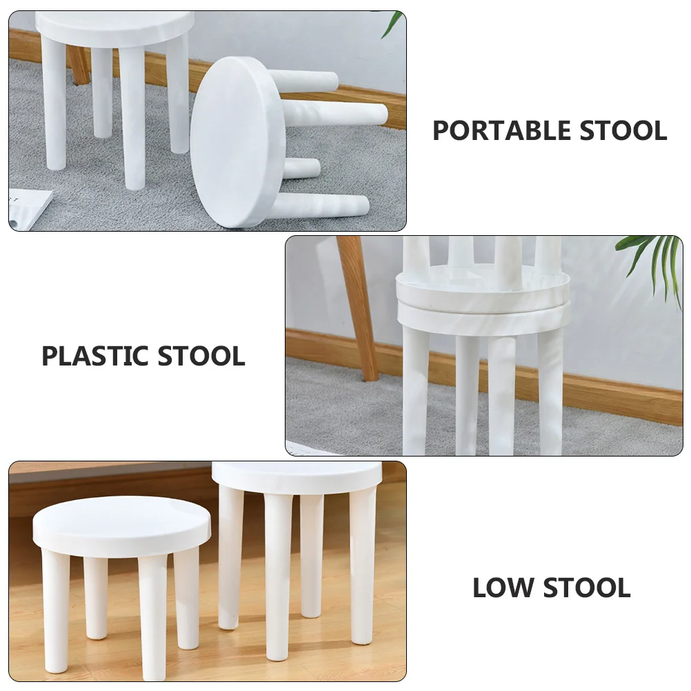 Childrens Chair Stool Non Skid Stool for Kids Bathroom Home Activity Thickening Stool ( White )