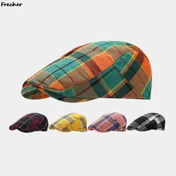 Adjustable Buckle Newsboy Cap Fashion Driving Hats Classic Plaid Painter Caps England Style Detective Hat Male Fashion Beanies