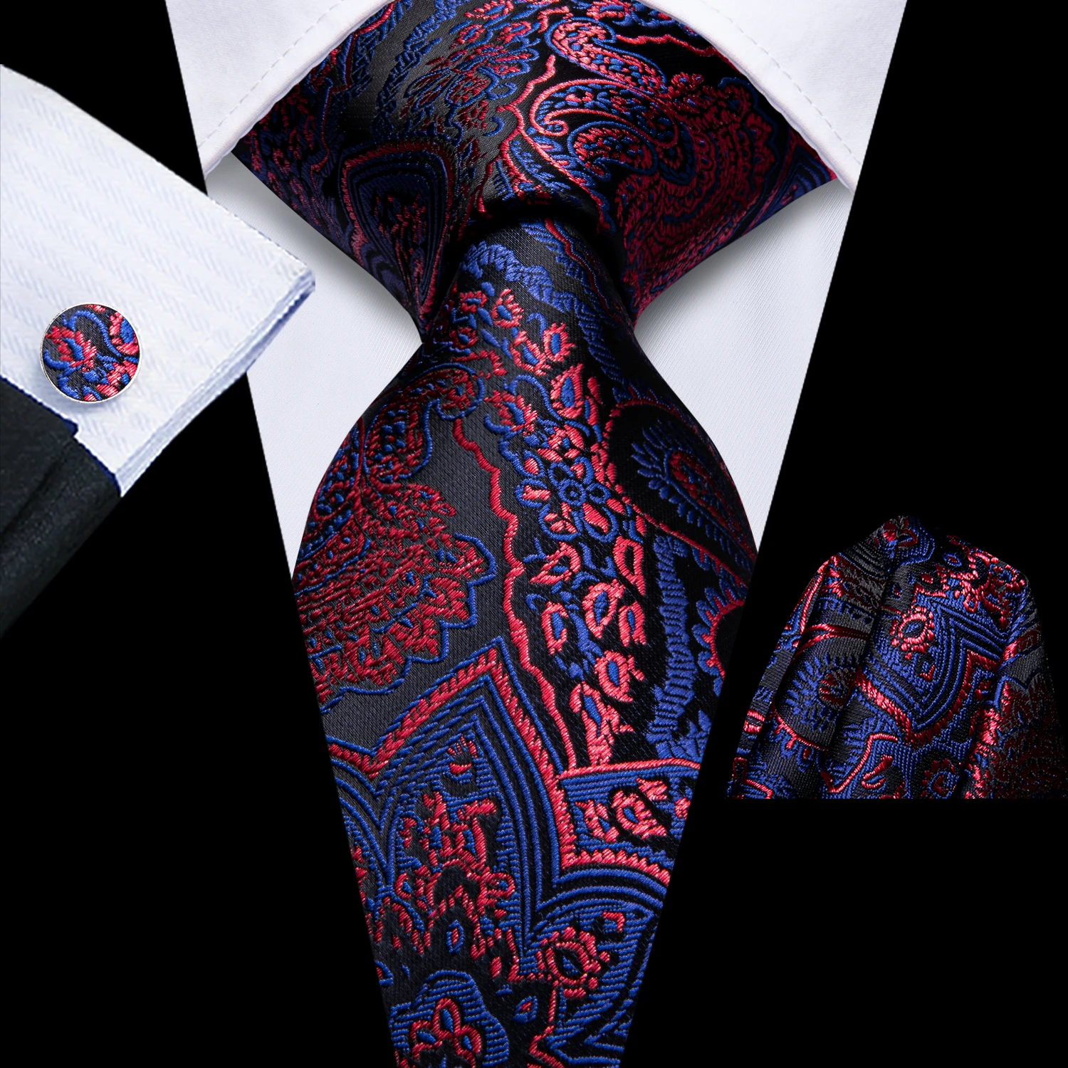 

Hi-Tie Purple Blue Paisley Designer Elegant Tie for Men Fashion Brand Wedding Party Necktie Handky Cufflink Wholesale Business