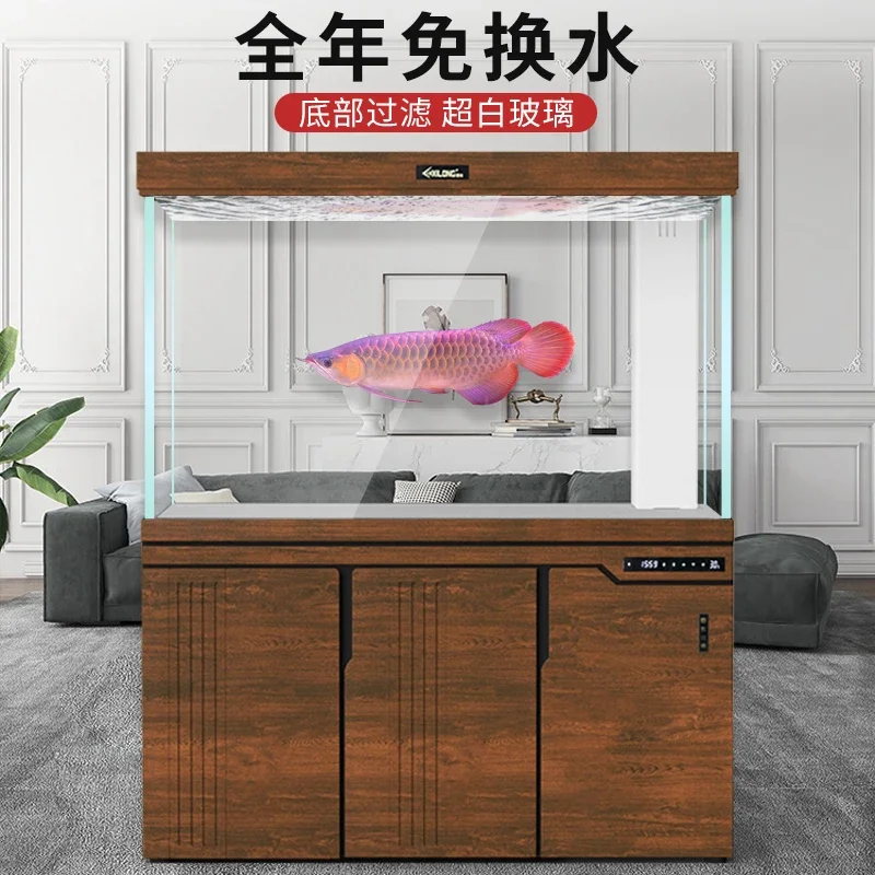 Xilong living room fish tank, super white tank, large and medium-sized non exchange water screen, bottom filtrh tank