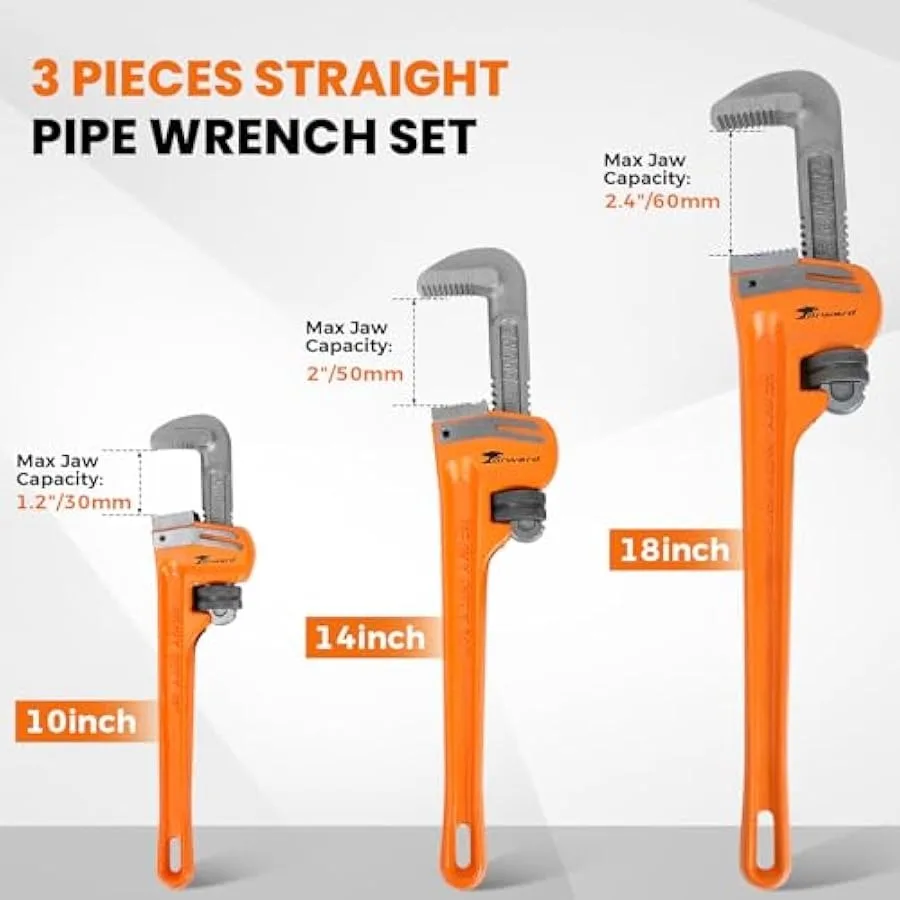 Forward 3pcs Pipe Wrench Set - 10