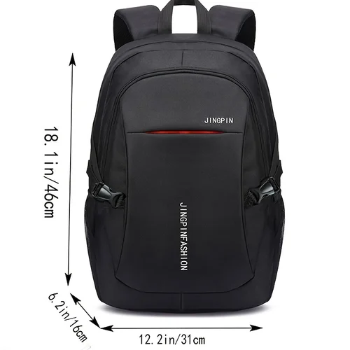 Imagen 2 del producto Mochila elegante para hombre de gran capacidad, perfecta para escuela secundaria/Universidad, bolsa versátil para portátil de viaje con diversos estilos de cremallera